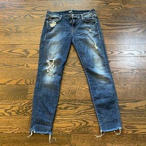 MOTHER Denim The Looker Ankle Fray 26